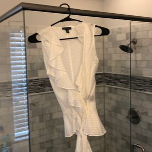 LRL Sleeveless white blouse